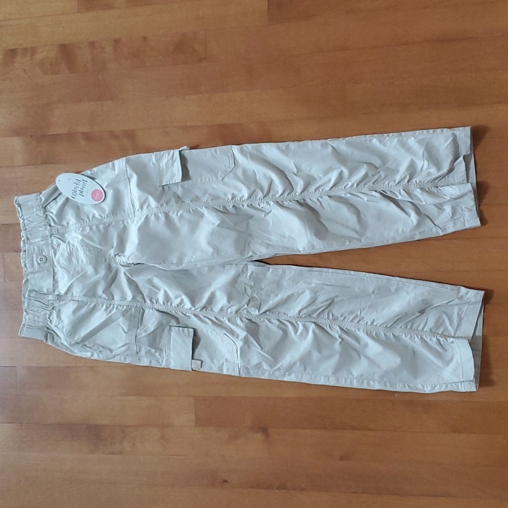 Girls Colorful Planet Pull On Cargo Pants Beige Khaki Tan Size 7 8 10 14 NWT